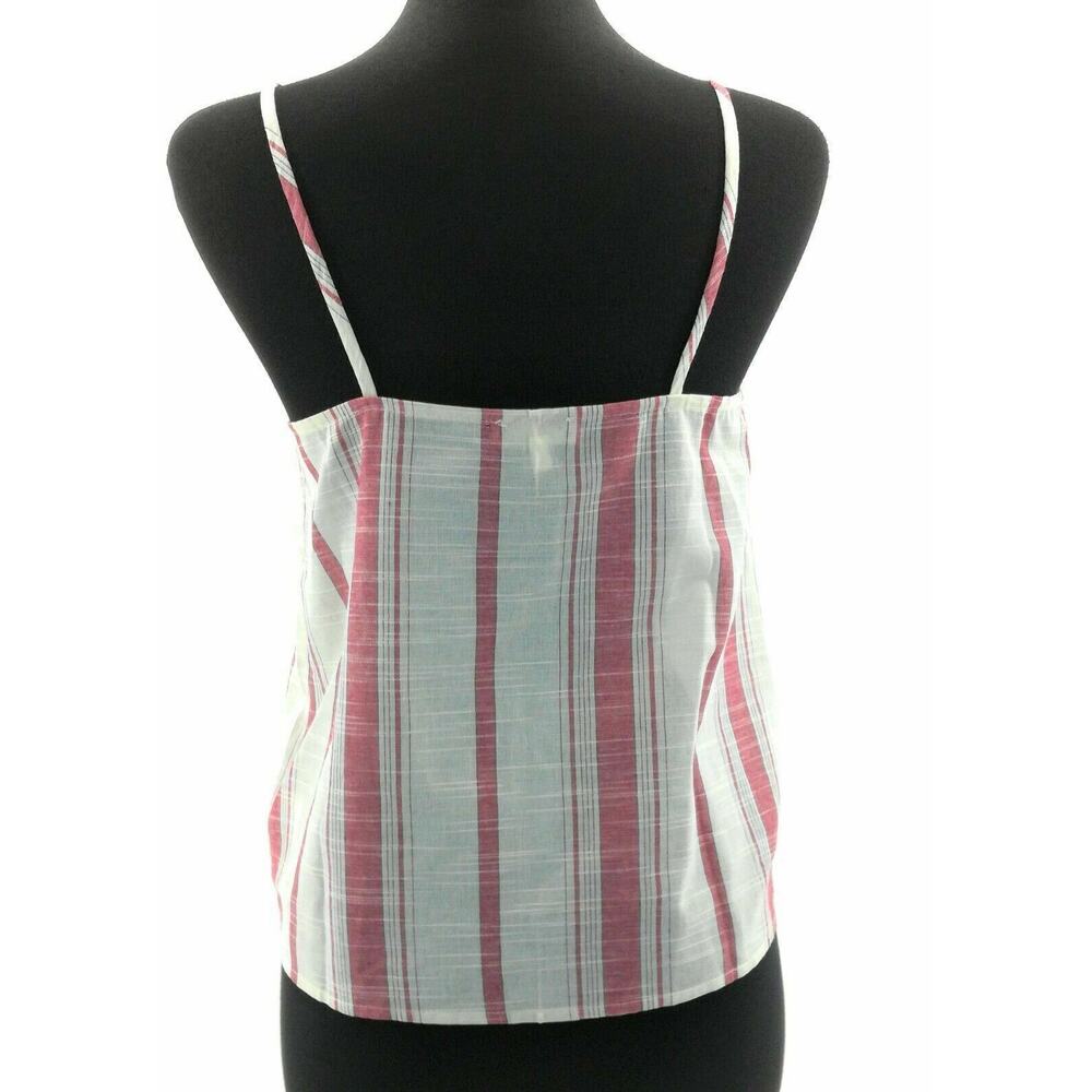 Love J Women's Red & Cream Vertical Striped Spaghetti Strap Crop Top Size XL - Picture 3 of 3